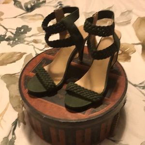 Green heels with ankle straps